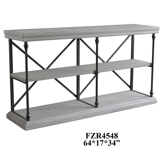 Crestview Collection Hanover Metal and White Wood Console