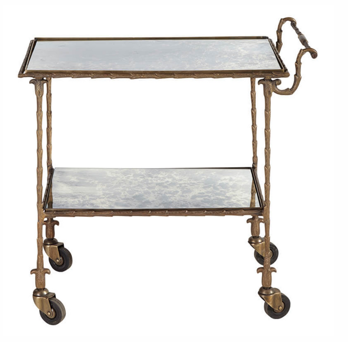 Bobo Intriguing Objects Josie Mirrored Rolling Bar Cart