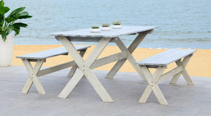 Marina-3-Piece-Dining-Set-Grey-White - Safavieh